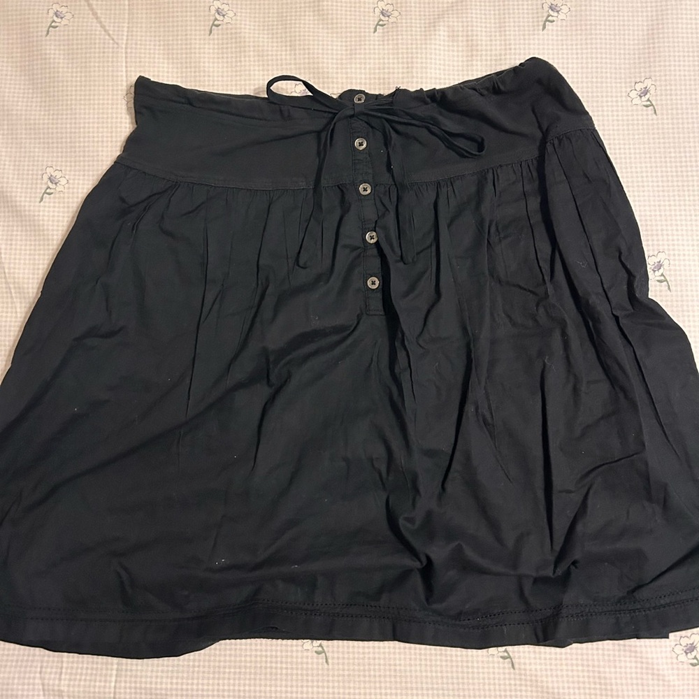 Old Navy Black A-Line Skirt with Button Detail